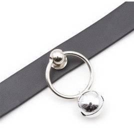 Collar with Hoop and Bell Black